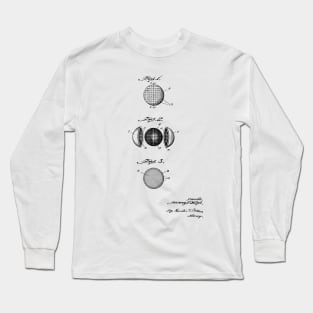 Golf Ball Vintage Patent Drawing Long Sleeve T-Shirt